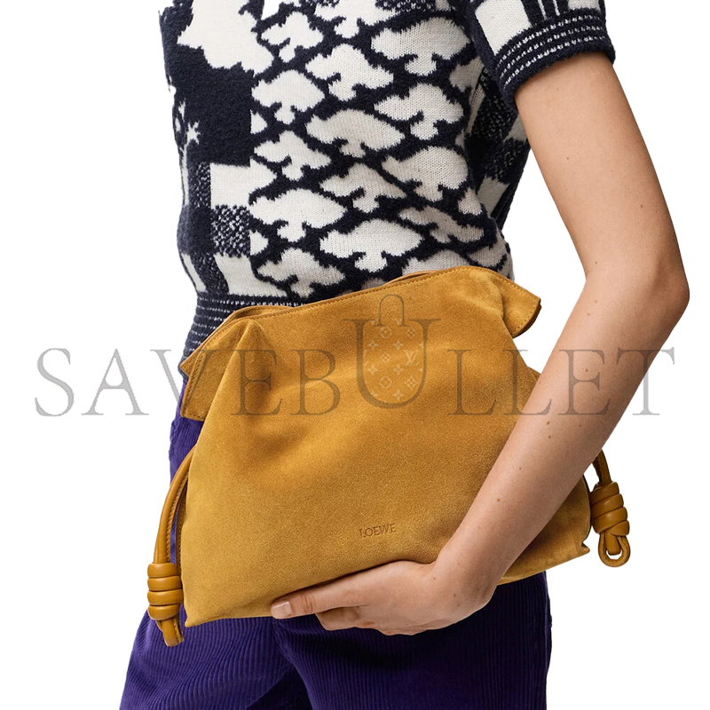 L0ew* MEDIUM FLAMENCO CLUTCH IN SUEDE A411FC1XFO (30*24.5*10.5cm)